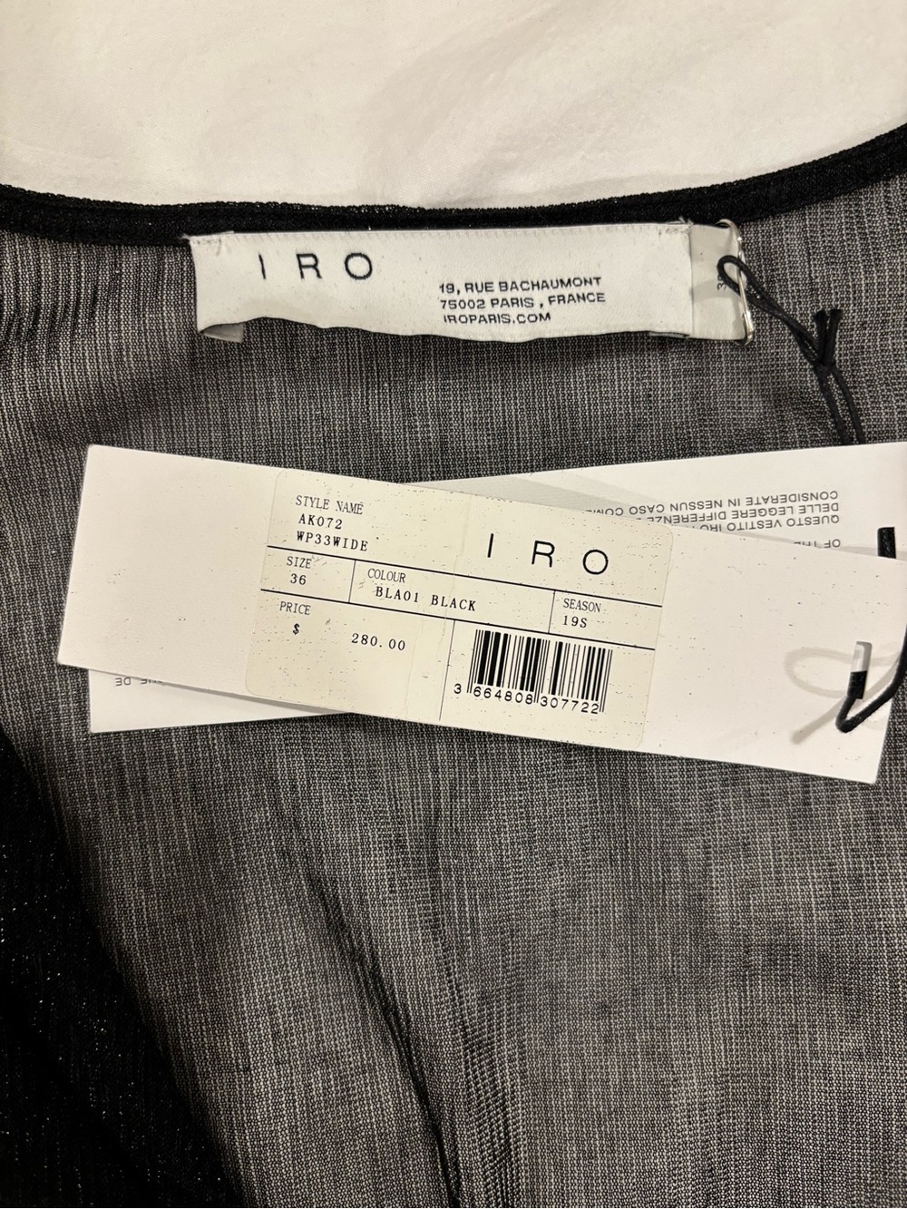 IRO Mini Dress in Black and Gray